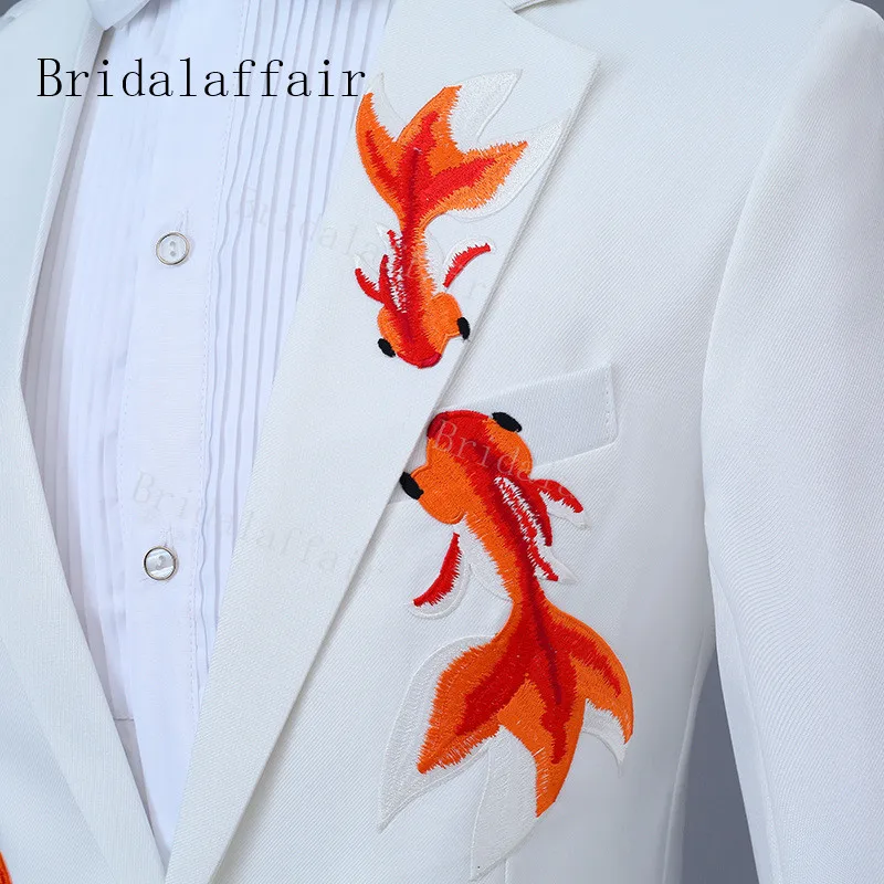 Bridalaffair двойные красные костюмы с аппликацией в виде кальмара белые для мужчин