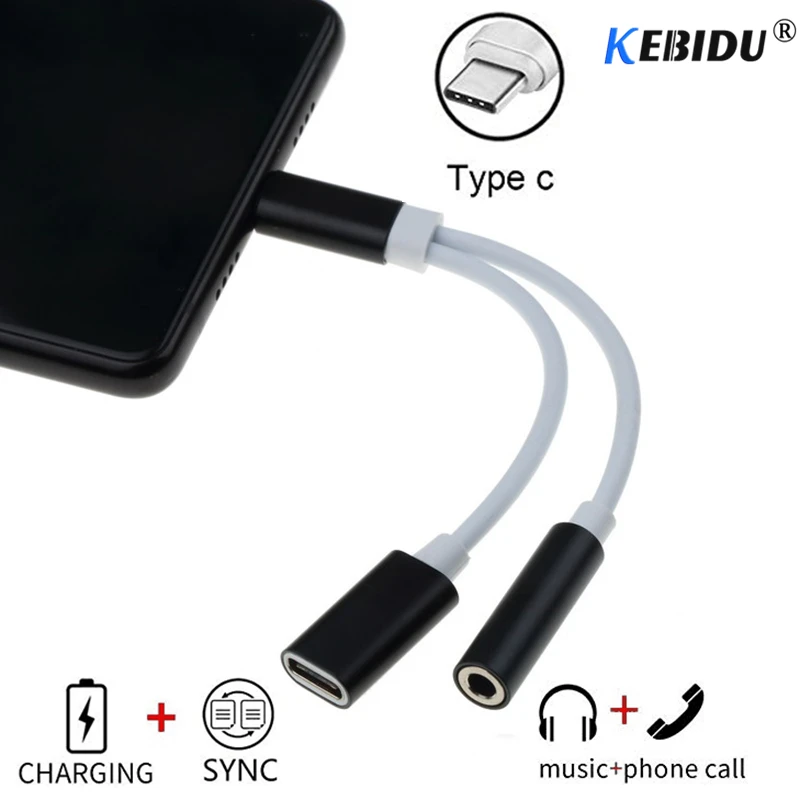 Аудиокабель kebidu USB C адаптер для наушников 2 в 1 Type 3 5 мм AUX Jack ресивер ffor Xiaomi 6 Mi6