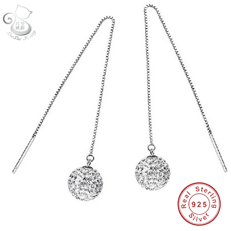 Женские серьги из стерлингового серебра 100% пробы модные с проволокой бесплатная