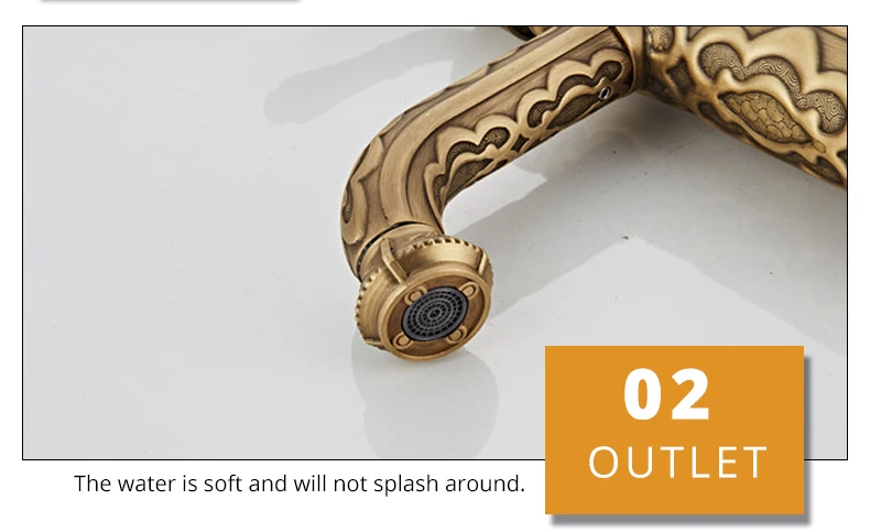 Basin Faucets Solid Brass Vintage Antique Bathroom Faucet Single Handle 360 Degree Swivel Hot and Cold Water Basin Mixer Tap