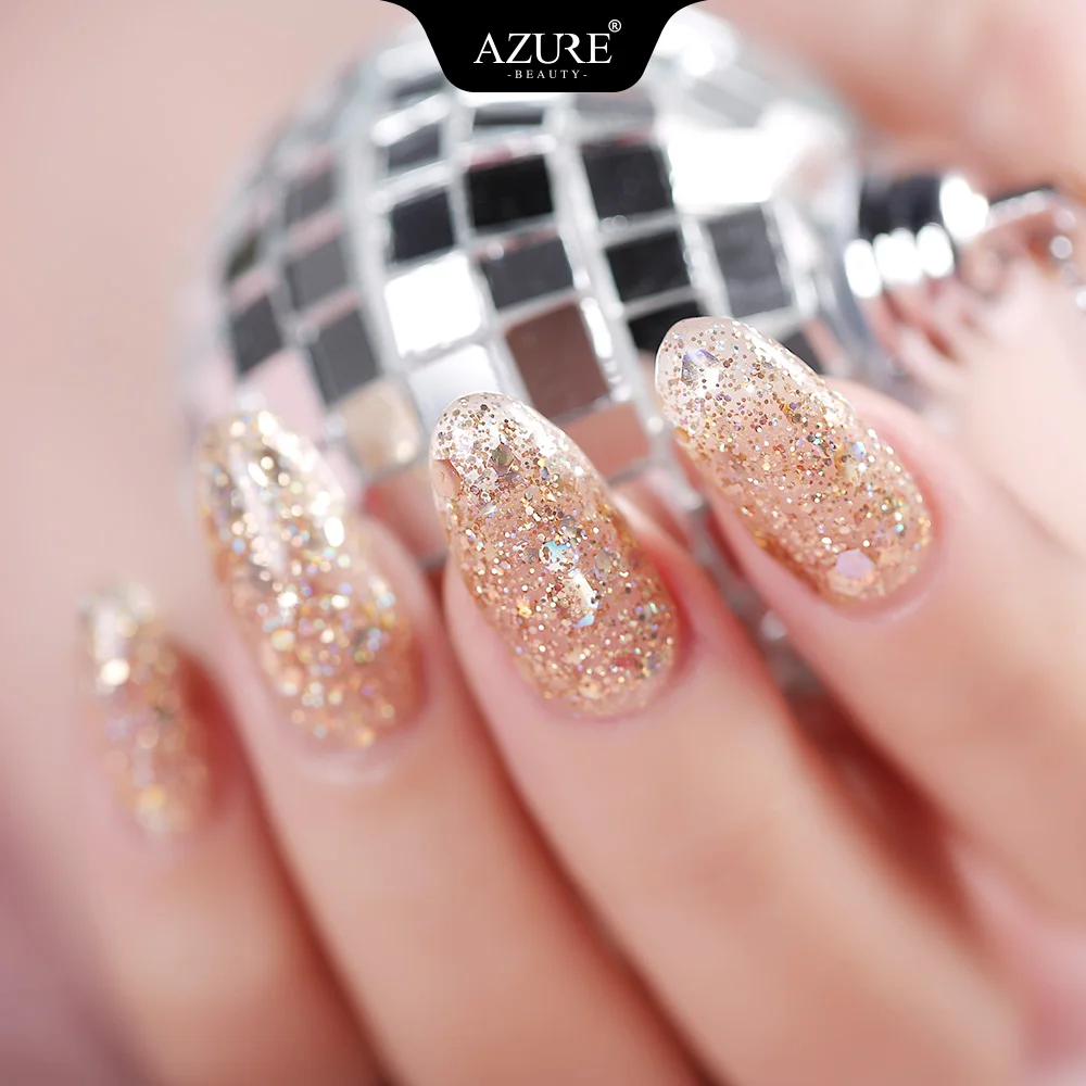 Azure beauty, 9 шт./лот, супер Платиновый гель для ногтей, супер бриллиантовый Сияющий УФ-гель для ногтей, Кристальный лак для нейл-арта, замачиваемый УФ светодиодный гель