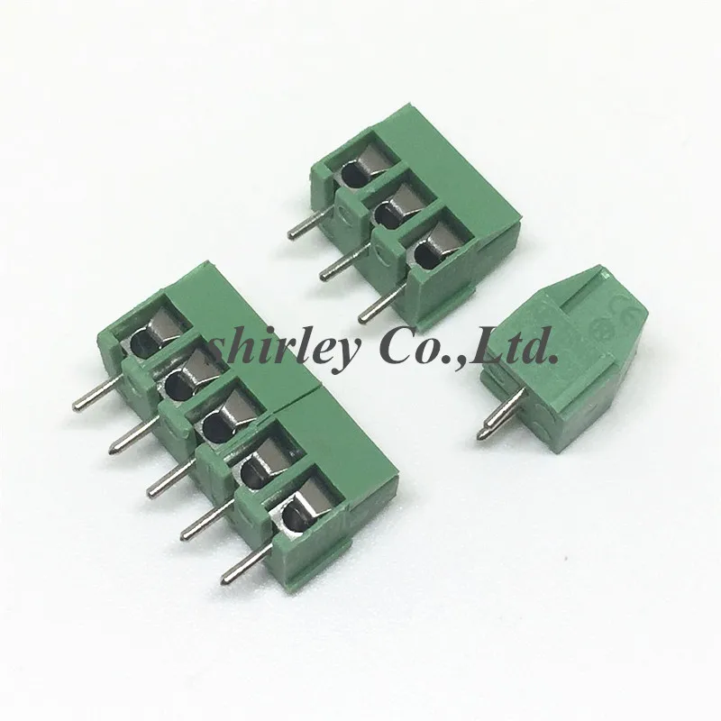 Бесплатная доставка 100 шт. KF350 2P + 3P 2Pin 3Pin 3 5 мм медные ножки PCB винтовая Клеммная