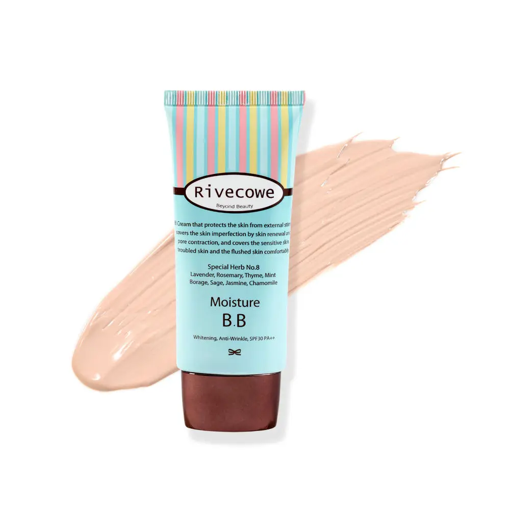 Увлажняющий BB крем Rivecowe 40 мл SPF30 PA ++ отбеливающий натуральный стойкий консилер