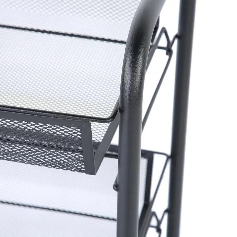 3 яруса сетчатая полка вращающиеся колеса кухонная металлическая тележка для