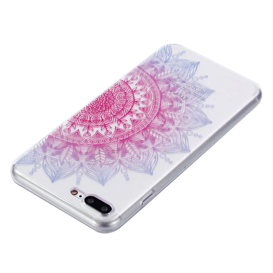 Silicone Case For iPhone 7 7Plus 6 6S 6Plus 5 5S SE Soft TPU Cover Flower Leaves Pattern Back 8Plus X |