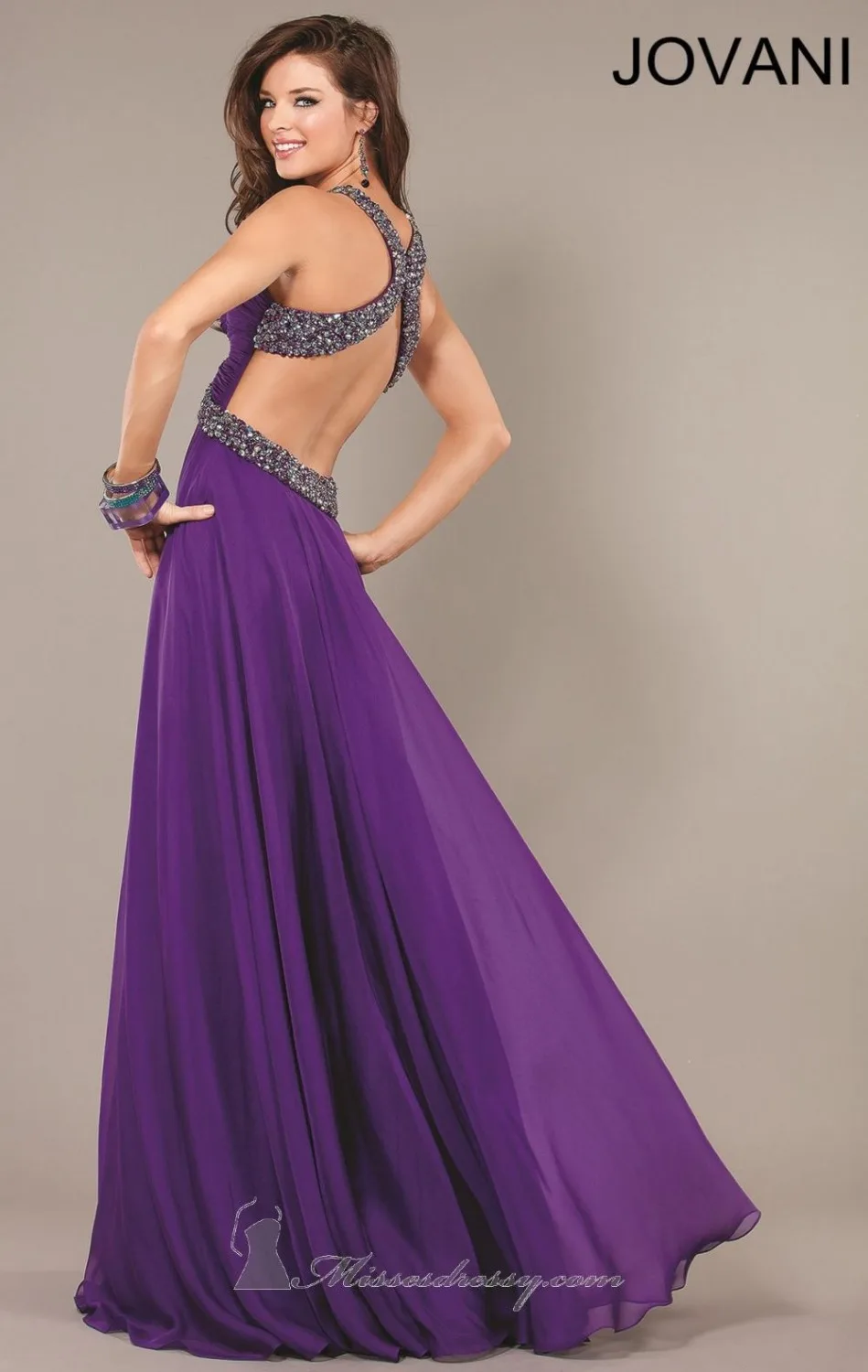 Free Shipping A-line Halter Sleeveless Floor Length Beaded Purple Chiffon Ruffles Elegant Long Prom Dresses/Prom Gown 2014 | Свадьбы и