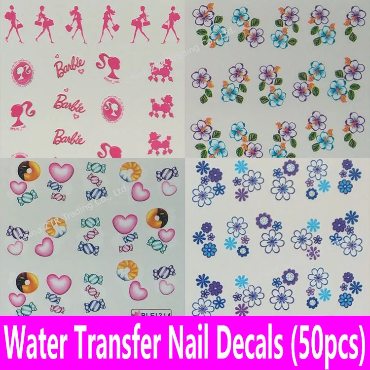 50 шт. переводные наклейки для ногтей листов|nail art water transfer|nail stickernail pattern sticker |