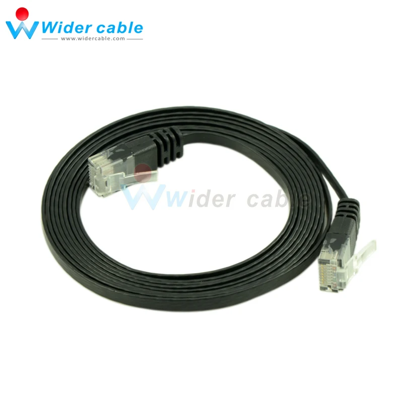 Черный высокоскоростной RJ45 Cat6 кабель плоский Ethernet Высокое качество компьютер LAN