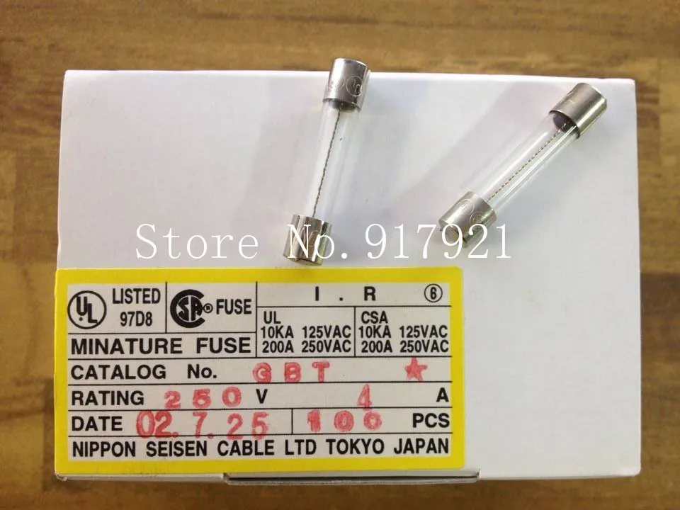 

[ZOB] Imported Japanese JET GBT 6X30 4A 250V FUSE original explosion-proof glass --200pcs/lot