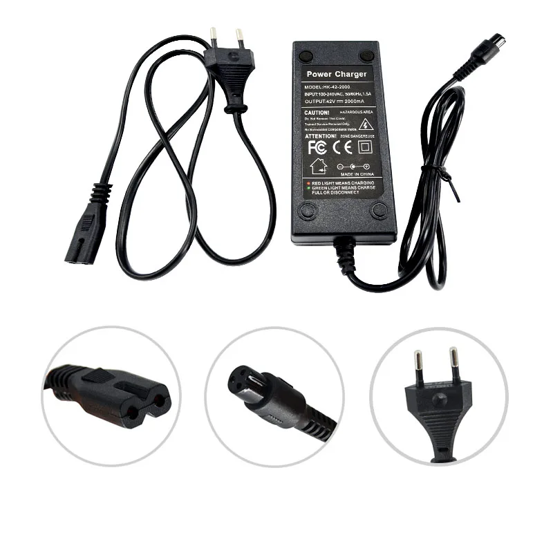 Скутер 42V 2A адаптер питания PowerFast 3 Prong встроенный разъем карманный мод спортивный