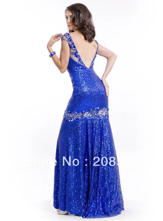 Sparkly Silver Grey Sequins Beading Backless Formal 2014 Mermaid Evening Dresses Gowns for Women E4860 | Свадьбы и торжества
