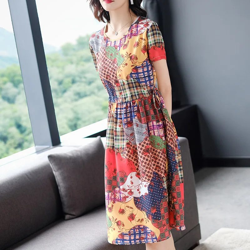 Женское платье трапециевидной формы с круглым вырезом XL повседневное облегающее