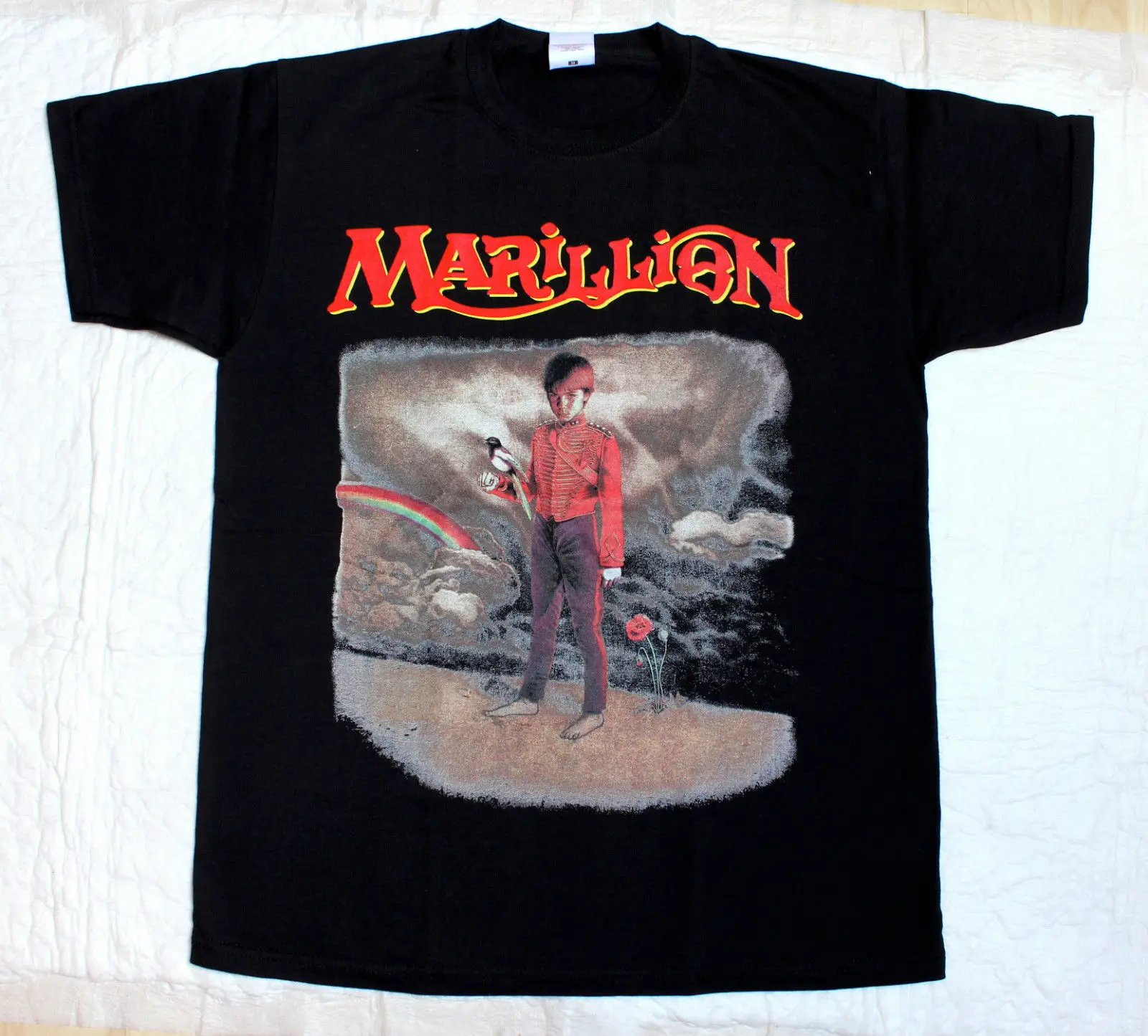 Мужская футболка с круглым вырезом MARILLION черная затупленным детством новинка