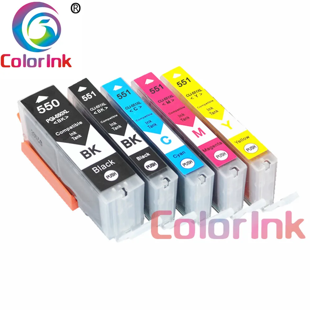 Картриджи с чернилами ColorInk 20Pk PGI-550 PGI 550 CLI-551 XL для принтера Canon PIXMA IP7250 MG5450 MX925 MG5550 6450 5650.