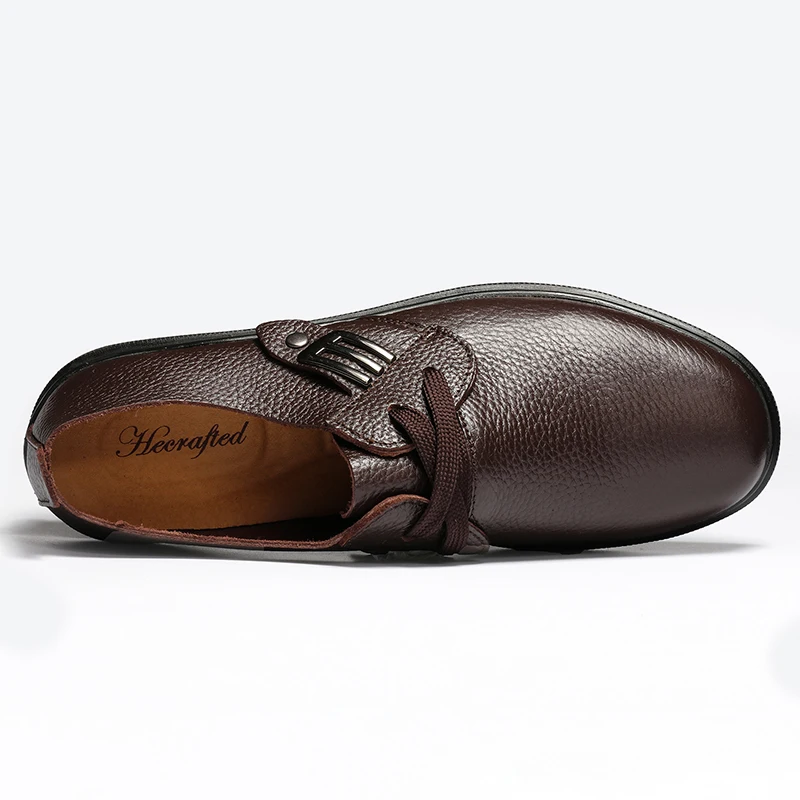 Size 37~47 Full Grain Leather Shoes Men Classic Simple Style Flats #2928 | Обувь