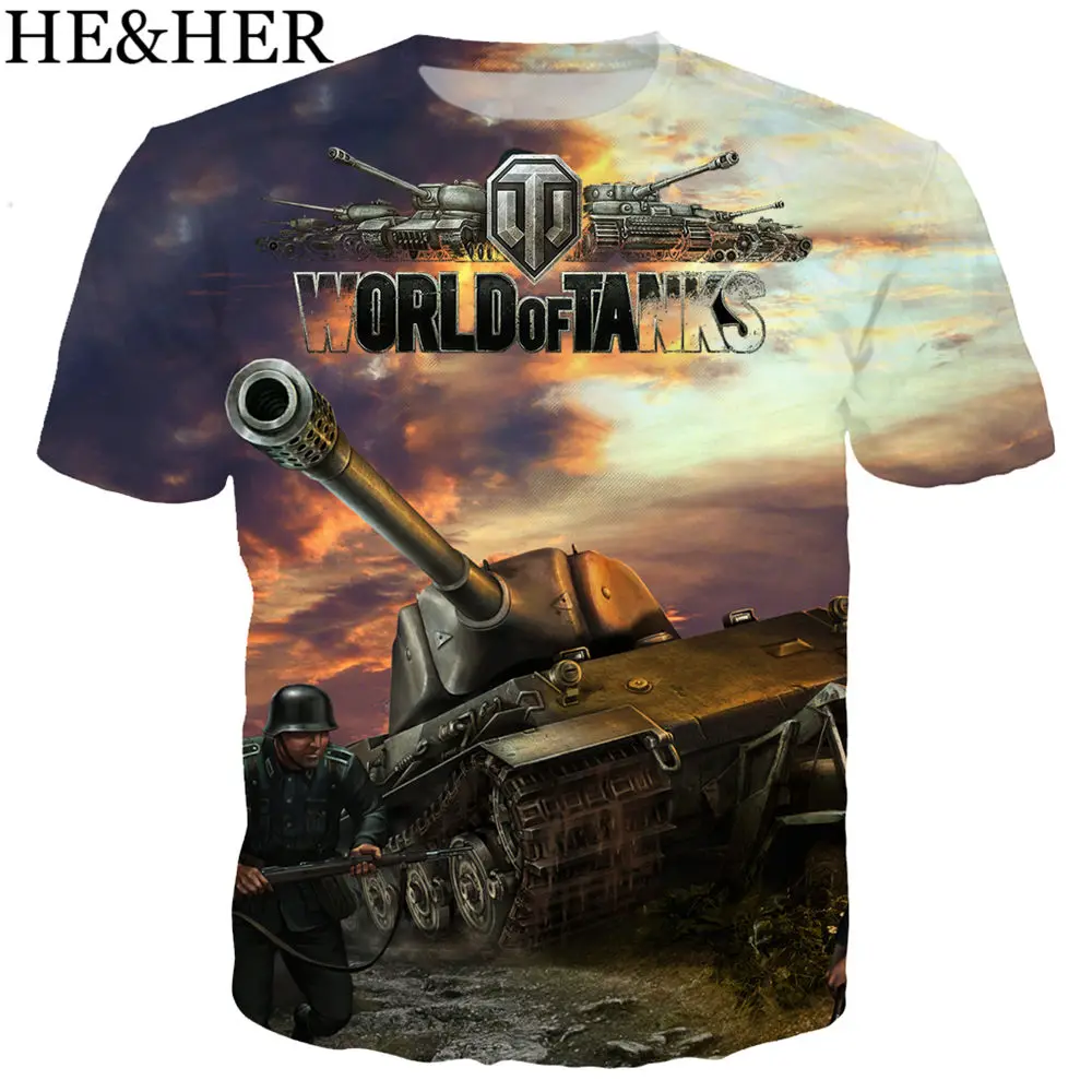 Новейший дизайн, Футболка мужская/женская с 3D принтом игры World Of Tanks, футболки с коротким рукавом в стиле Харадзюку, уличная одежда, топы
