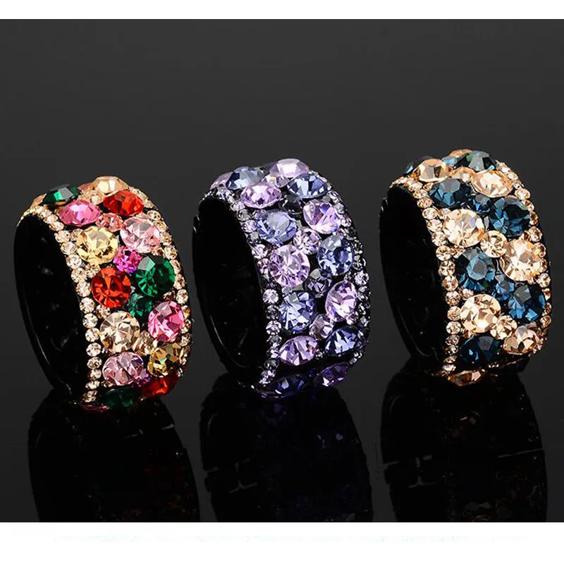 

Fashionable and exquisite women's hair coiling headgear set with diamond ponytail clip water hairpin ponytail buckle ring