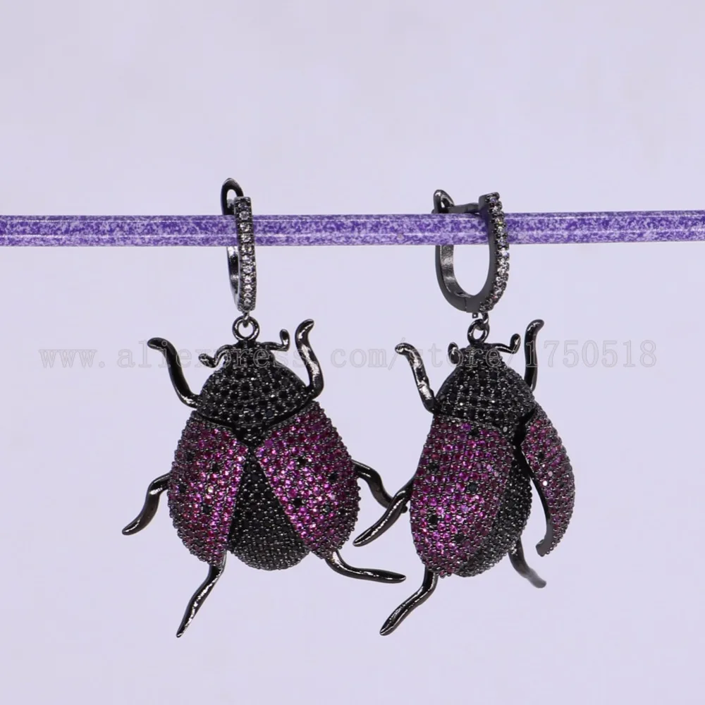 Новый дизайн высокое качество 3 пары модные насекомые Жуки Серьги подарок для леди Beatles серьги красочные