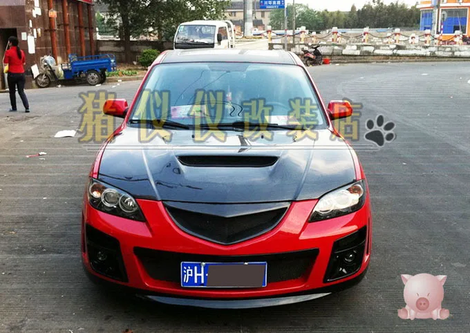 Для 07-12 classic MAZDA 3 mps углеродное волокно Материал крышки двигателя | Автомобили и