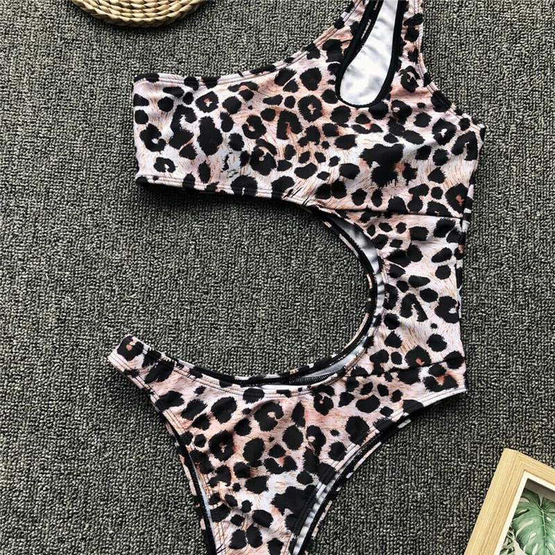 

Leopard Print One Piece Swimsuit Women Bikini Swimming Costume Swimsuit Monokini Hollow Swimwear New Swim Suit Women Swimwear