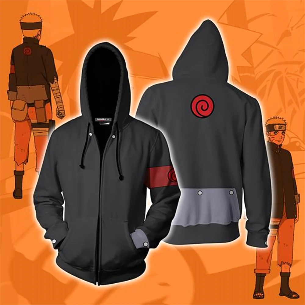 Anime Hoodie Sweatshirt Uzumaki Cosplay Costumes Men Sweatshirts Zip Up Jacket Coat Tracksuits Hoodies | Мужская одежда