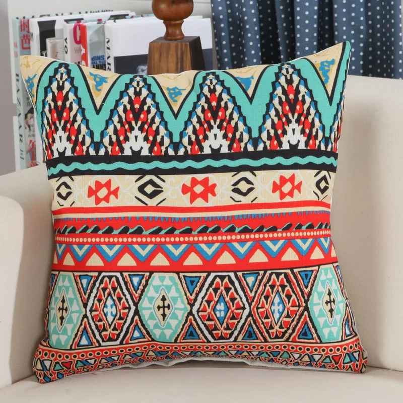 Креативные геометрические подушки без внутренней в этническом стиле