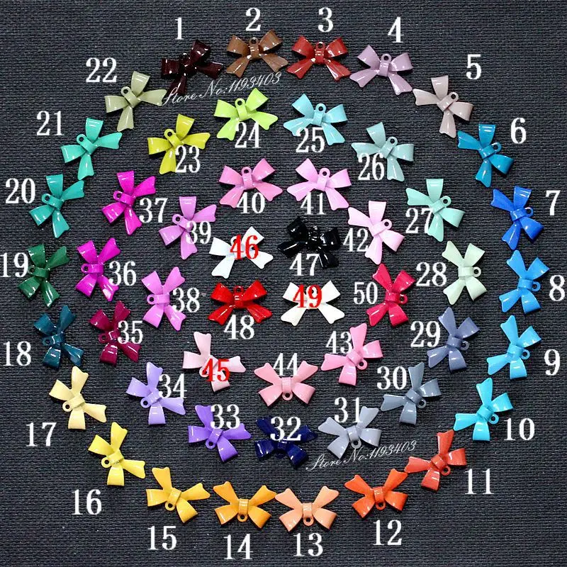 20 шт. эмалированные разноцветные подвески банты 11 х16 мм|bow charms pendant|charm pendantenamel bow |