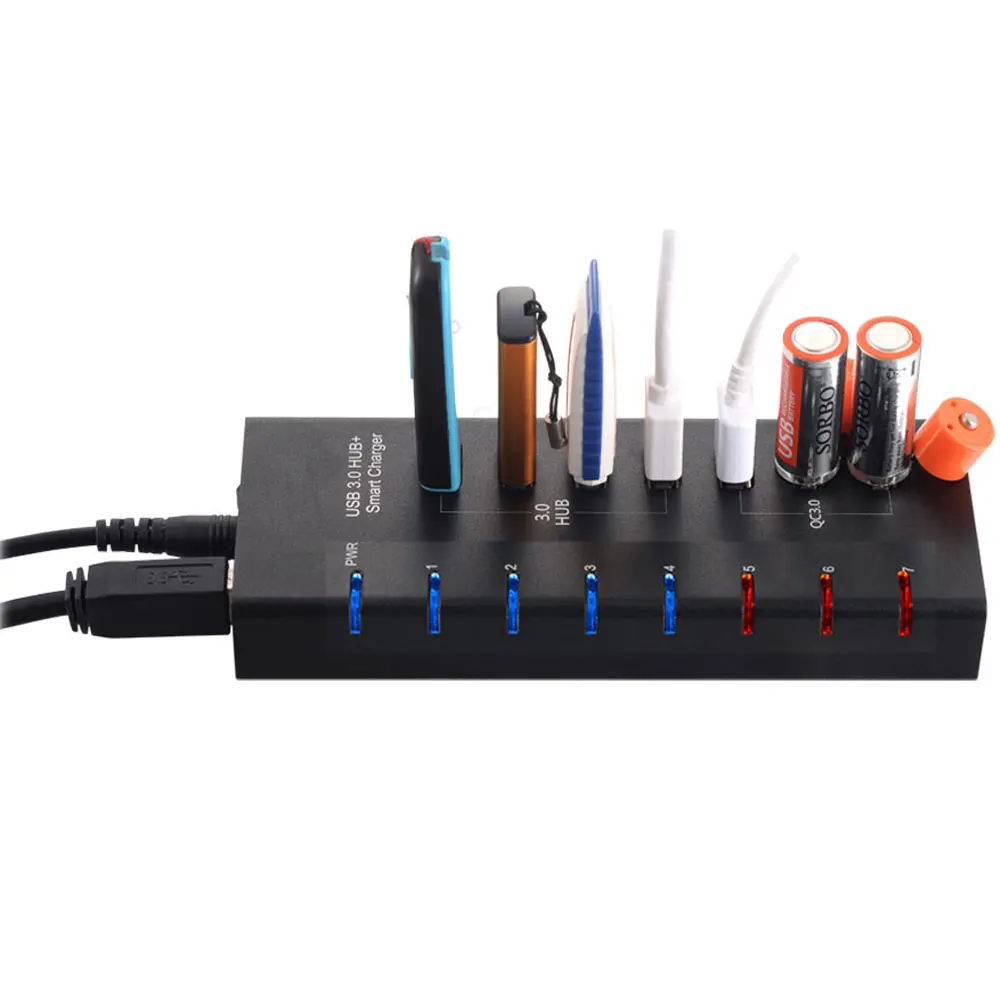 Алюминиевый мульти Порт USB3.0 Тип концентратор adpater Портативный Micro B для 4 порта USB 3