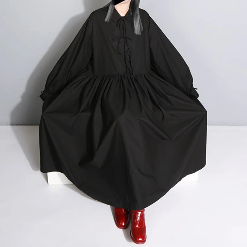 Chicever большой Размеры Кружево туника миди платье-рубашка Для женщин осень 2017