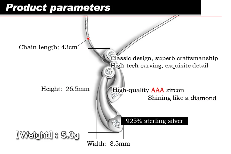 Ожерелье в форме капли серебряного цвета продолговатая рекламная специальная