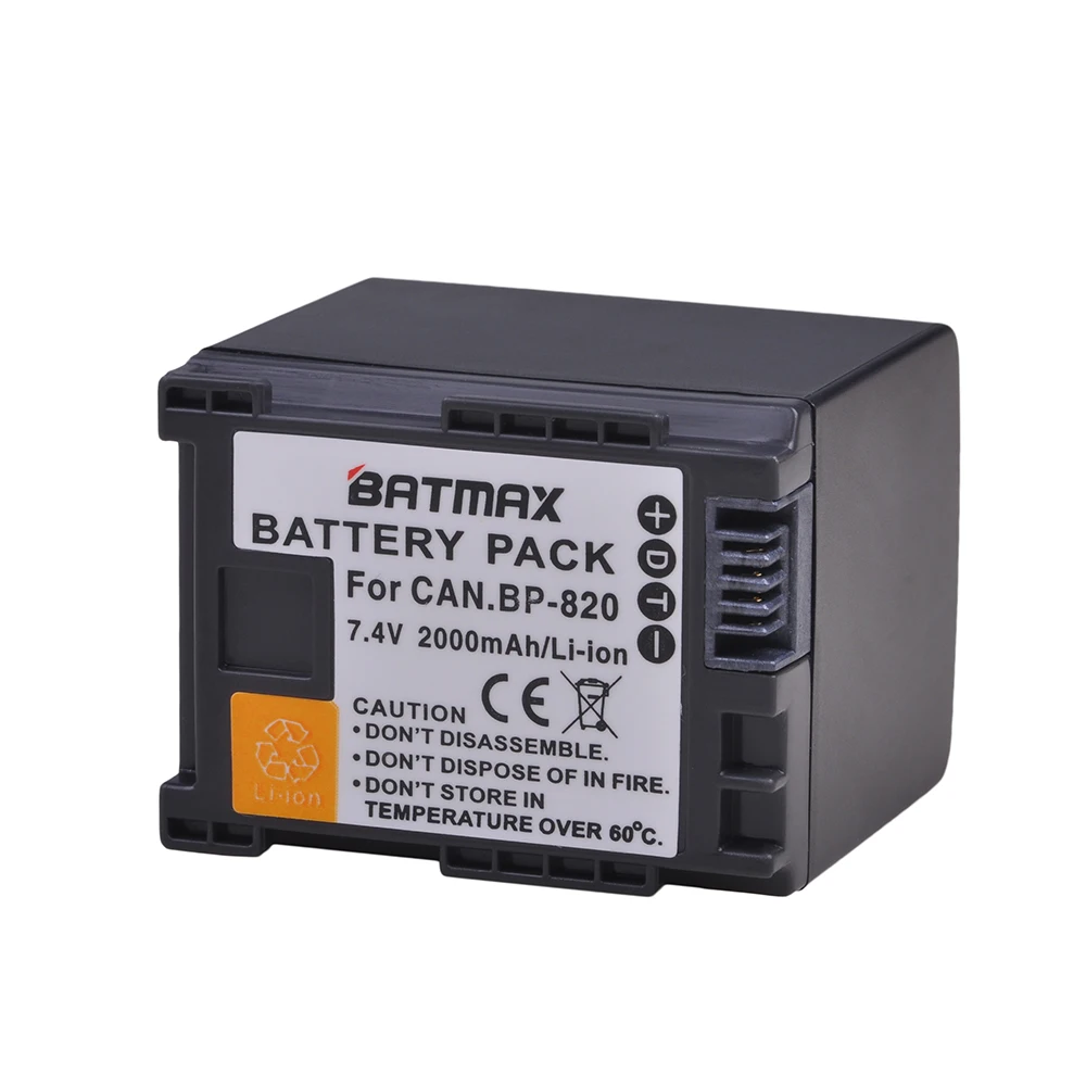 Batmax 3 шт. BP 820 BP820 Аккумулятор для камеры + ЖК Зарядное устройство USB Canon фотокамера