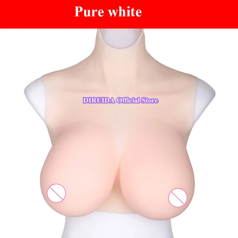 Pure white Большая чашка имитация из силикона большая грудь массажер формирует поддельные груди массаж для увеличения груди Грудь увеличение груди массажер - Цвет: Pure white