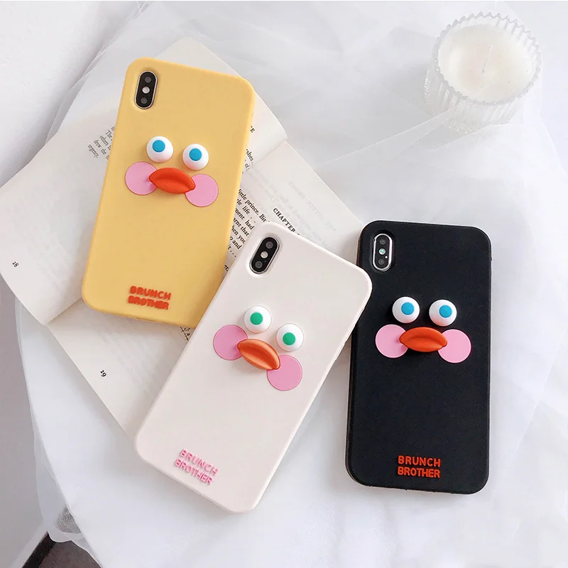 Милый мультяшный чехол для телефона с изображением утки iphone XS Max 6 6s 7 8 plus задние