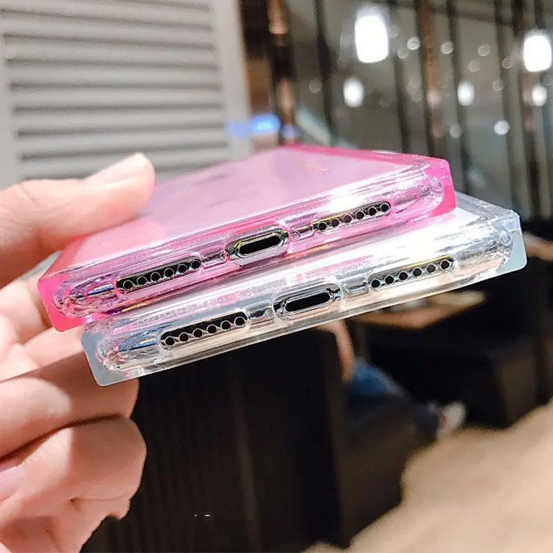Модный квадратный прозрачный мягкий чехол из ТПУ для телефона iPhone X XS Max XR 11 Pro 7 8 Plus