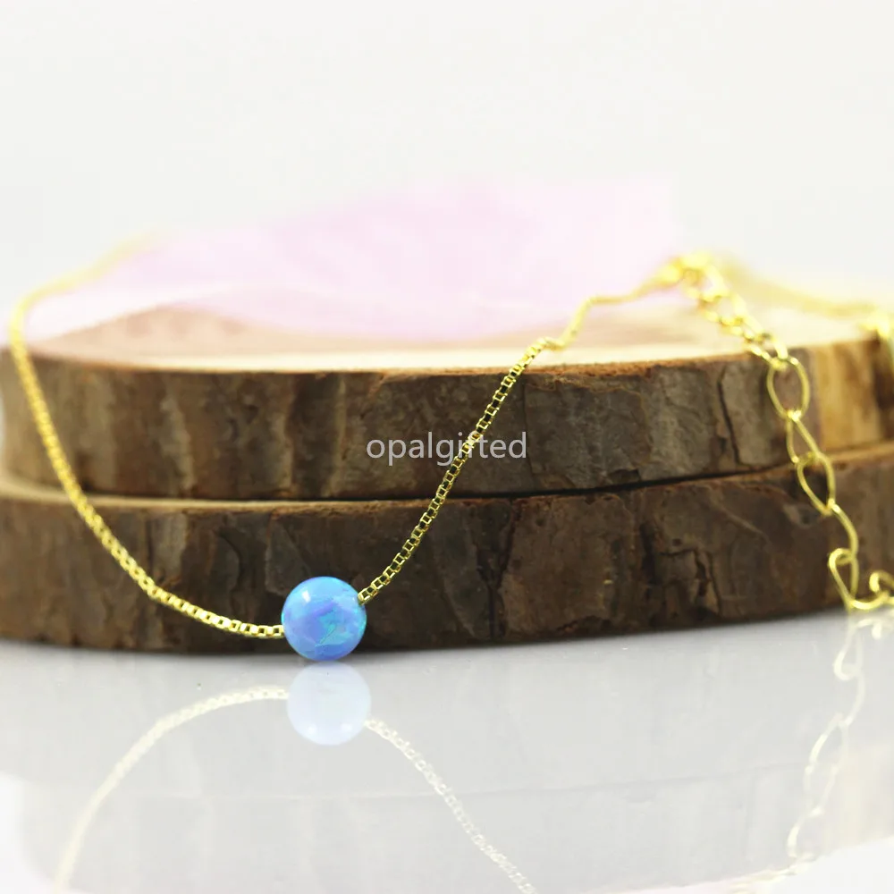 (1 шт./лот) Φ! Ожерелье из серебра 925 пробы с опалом 5 мм|sterling 925|925 silver necklacesilver necklace |