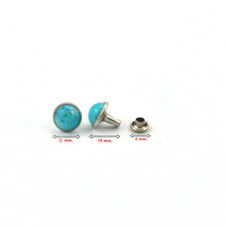 

1000 sets. Blue Turquoise Rivets Studs Decorations Findings 10 mm