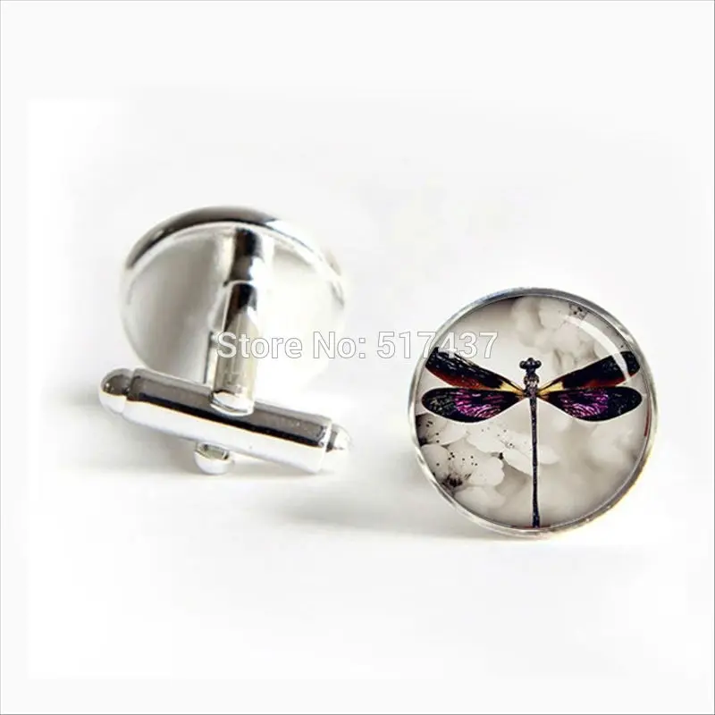 2017 оптовая продажа Запонки-стрекозы стрекоза запонки насекомых модные для