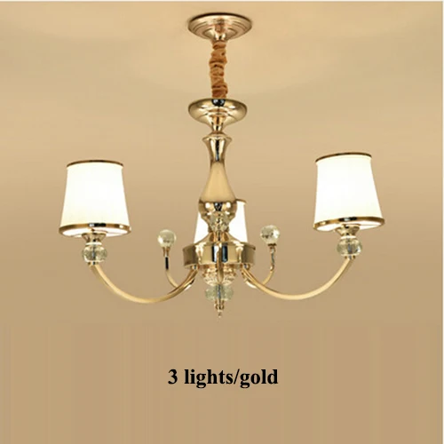 Современные золотые металлические светодиодные люстры, светильник ing Lustre Crystal для гостиной, светодиодная подвесная люстра, светильник для спальни, Подвесная лампа, светильники - Цвет абажура: 3 lights gold