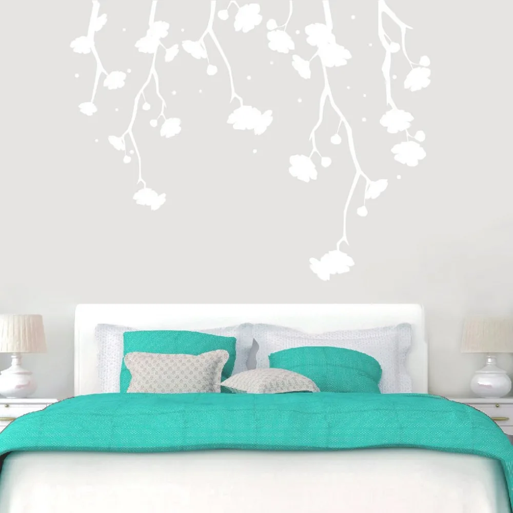 

Hanging Flowers Wall Decal Bedroom Home Decor Headboard Living Room Entryway Kids Room Nursery Wall Sticker DIY Wallpaper D536
