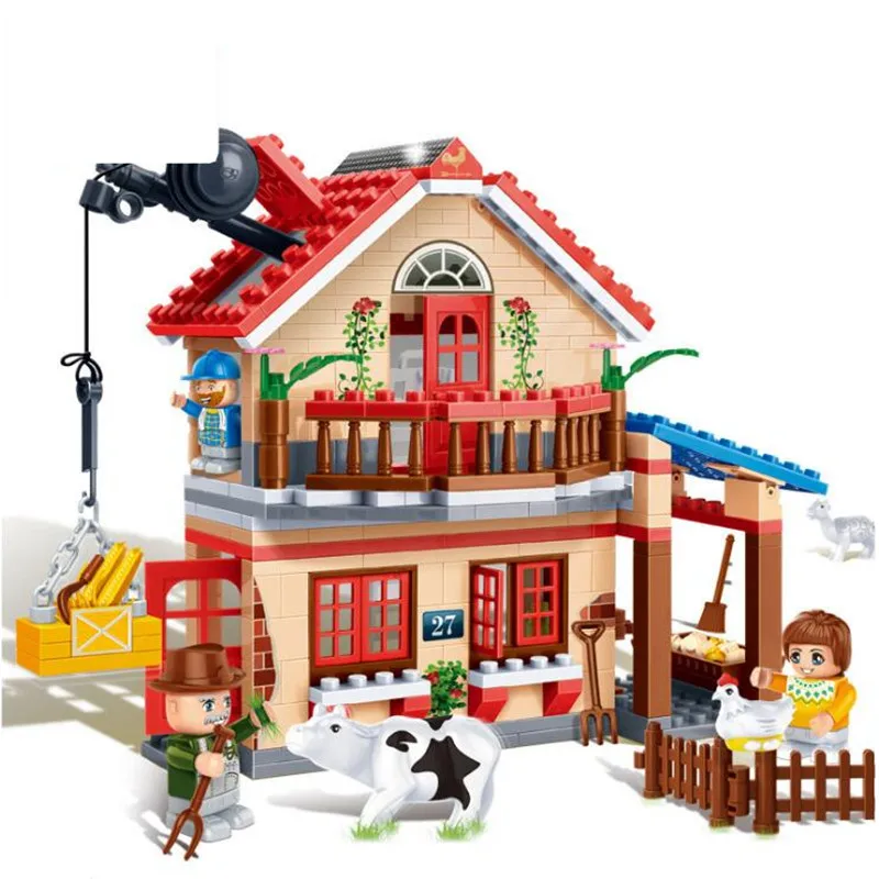 315 шт. пасторальная Ферма Животных Compatibie Legoings Строительные блоки Набор игрушек DIY