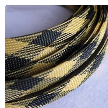 yellow black 5 м Высокое качество 4 мм цветная кабельная втулка защита провода ПЭТ Кабельные втулки провода кабель Плетеный ПЭТ рукав - Цвет: yellow black