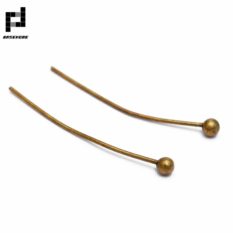 Antique Bronze Basehome 200 шт./пакет 18/20/24/30/35/40 мм Длина круглые бусины иглы для бижутерии, материал для рукоделия аксессуары - Цвет: Antique Bronze