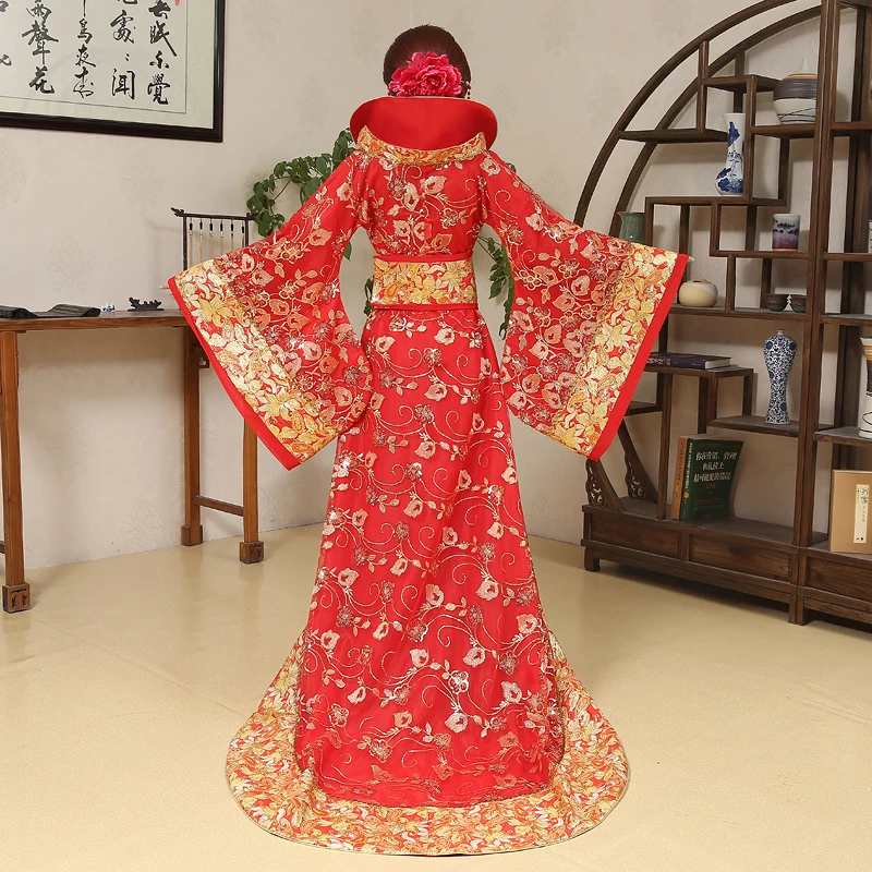 

Chinese Han Dynasty Court Dress Dramaturgic Dress Women Ancient Infanta Costume Peri Theatrical Draggle-tail Dress High Quality