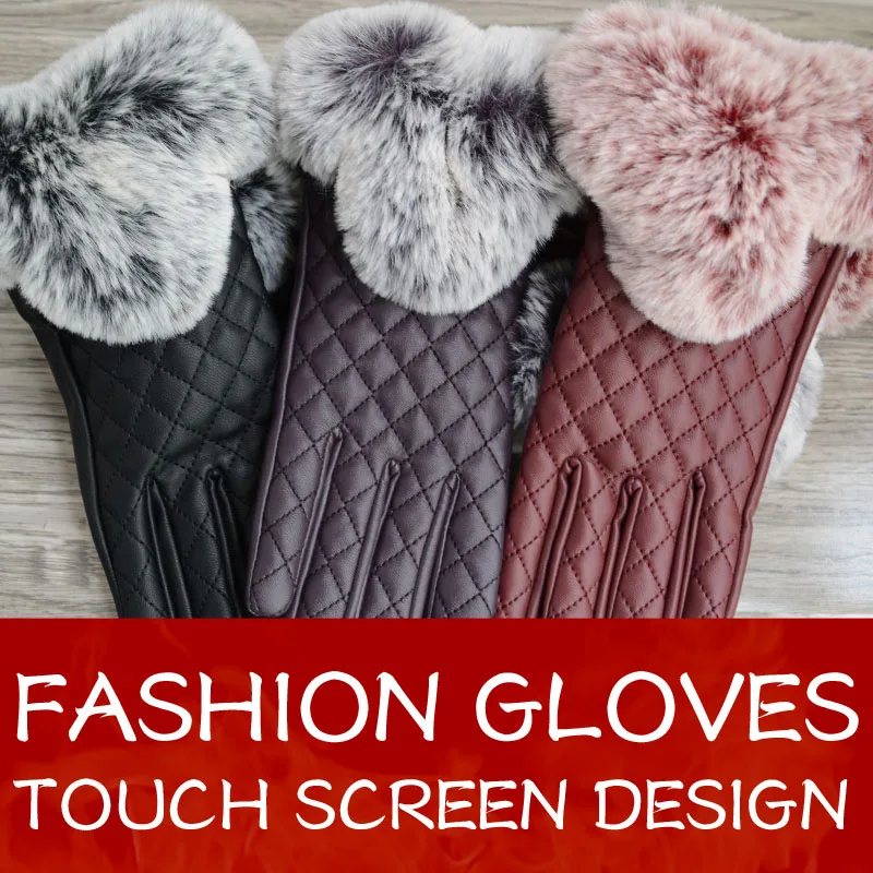 Женские кожаные перчатки 2019 термальные мягкие внутри зимние женские меховые
