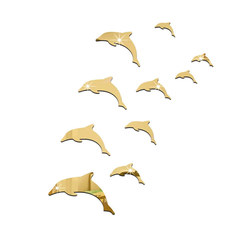 3D настенные наклейки креативный зеленый безвкусный фон зеркальная Настенная