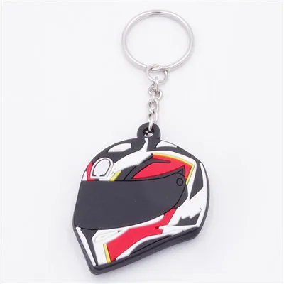 A Для гонок Honda Yamaha аксессуары для двигателя мотоциклетный шлем Модель брелок цепь резиновый брелок для ключей - Название цвета: A