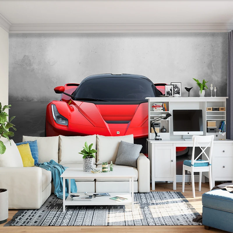 На заказ любой размер 3D спортивный автомобиль плакат фото обои Гостиная Кабинет Спальня ТВ фон Настенная роспись обои де Parede 3D