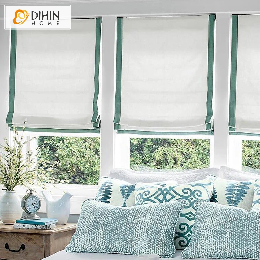 

Modern Striped Curtains Roman Shades Customized Roman Blinds Free Shipping