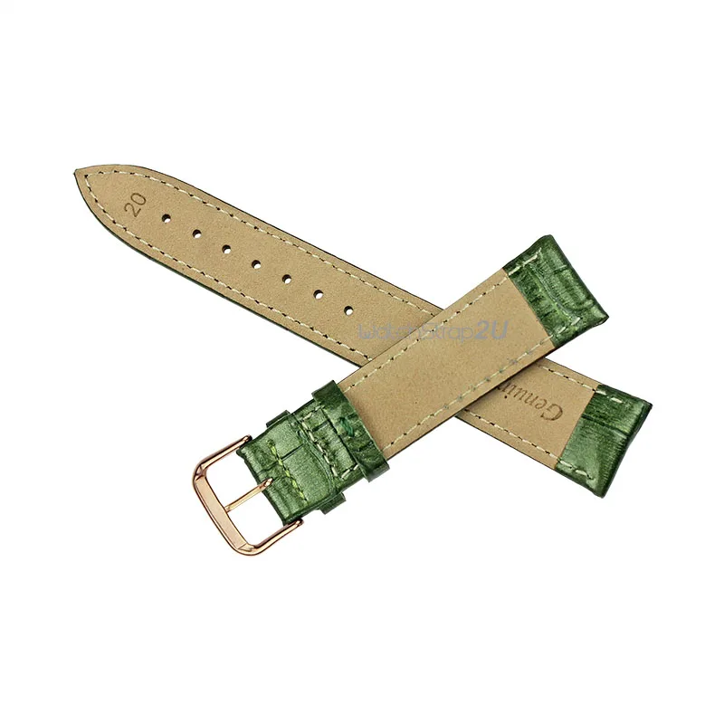 Черный/коричневый/зеленый ремешок из натуральной кожи розового золота пряжка 18