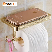 antiquegoldwhite toilet paper holders mobile phone holder with hook bathroom accessories paper shelf